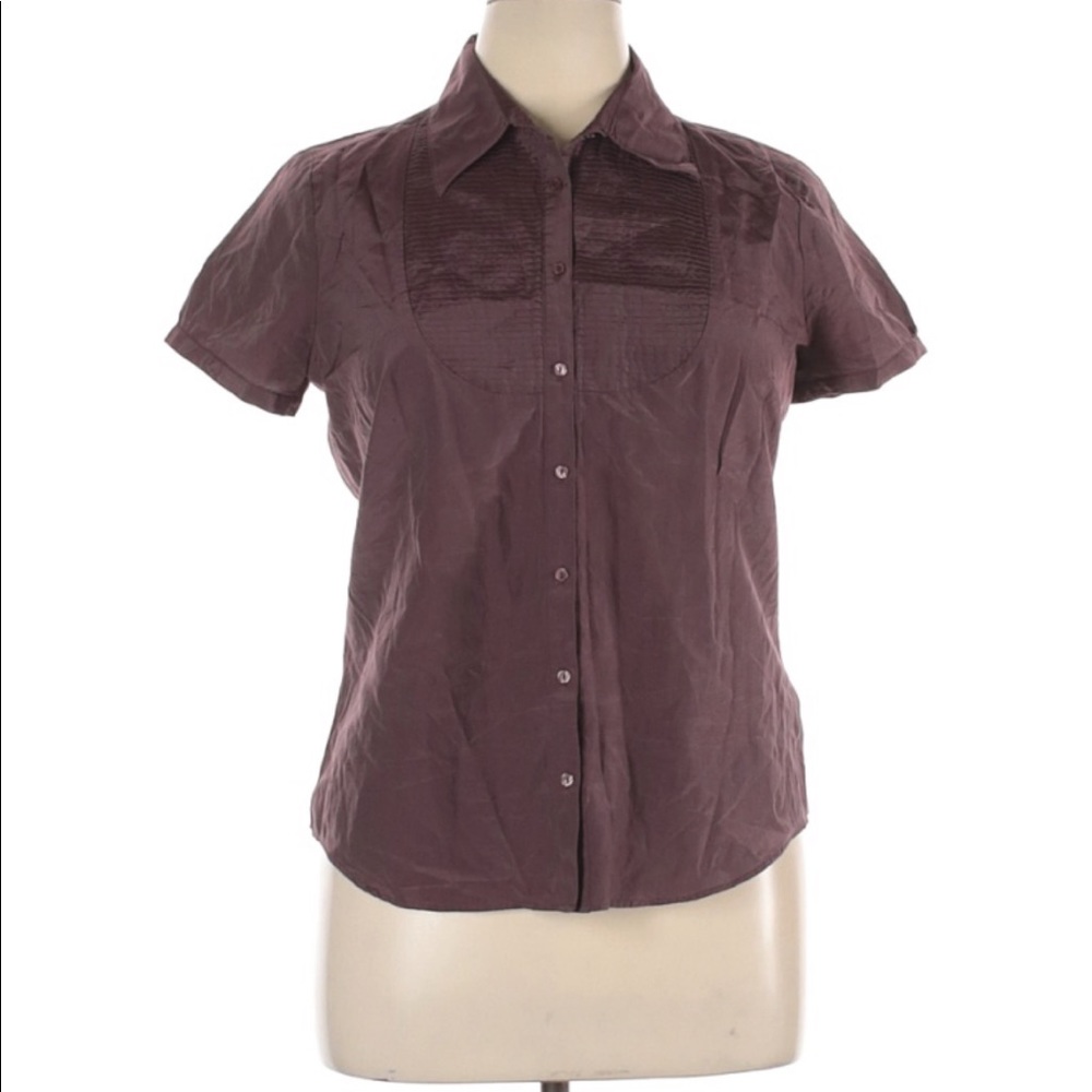 Maroon H&M Silk/Cotton Blend Shirt Size US 14